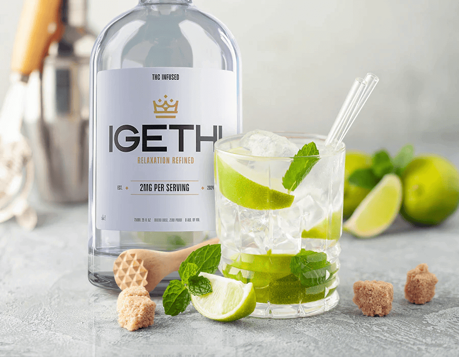 Glass Filled With IGETHI Drink With Cachaça On The Side 