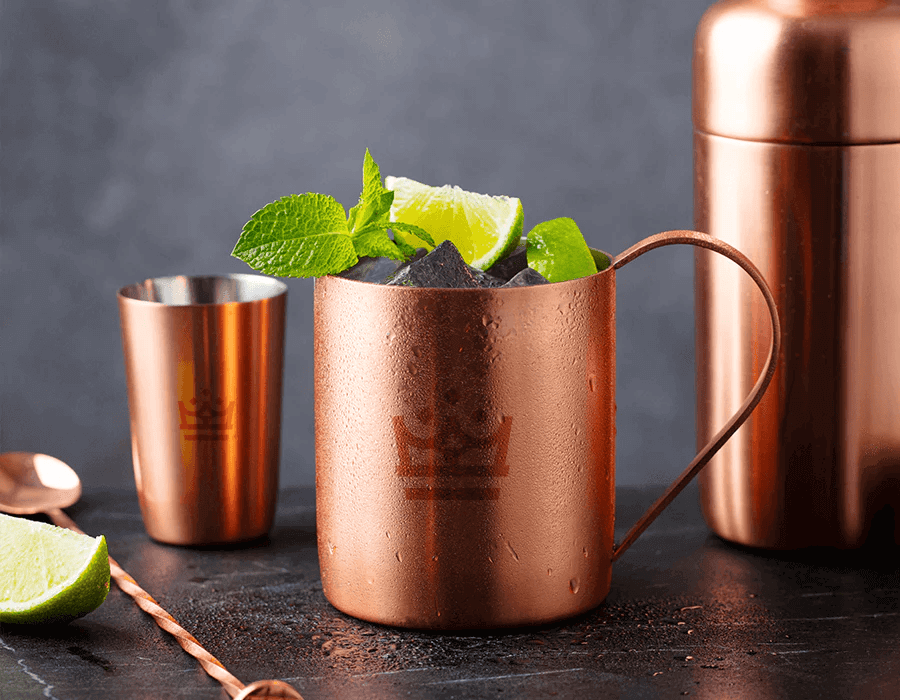Brass Cup With Lime Leaves Inside