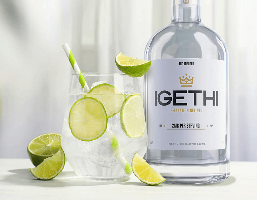 Glass Drink Filled With IGETHI With Limes On The Sides
