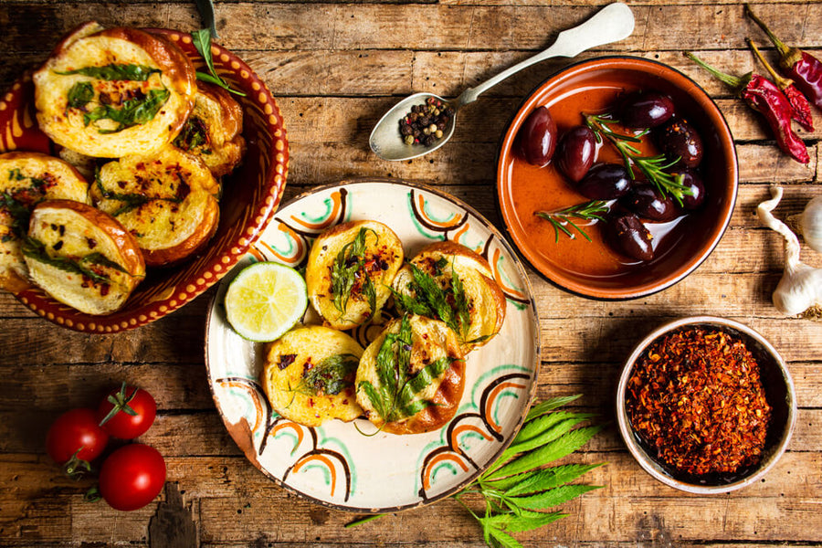 Food And Ingredients On A Table