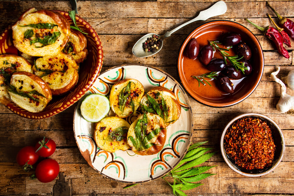 Food And Ingredients On A Table