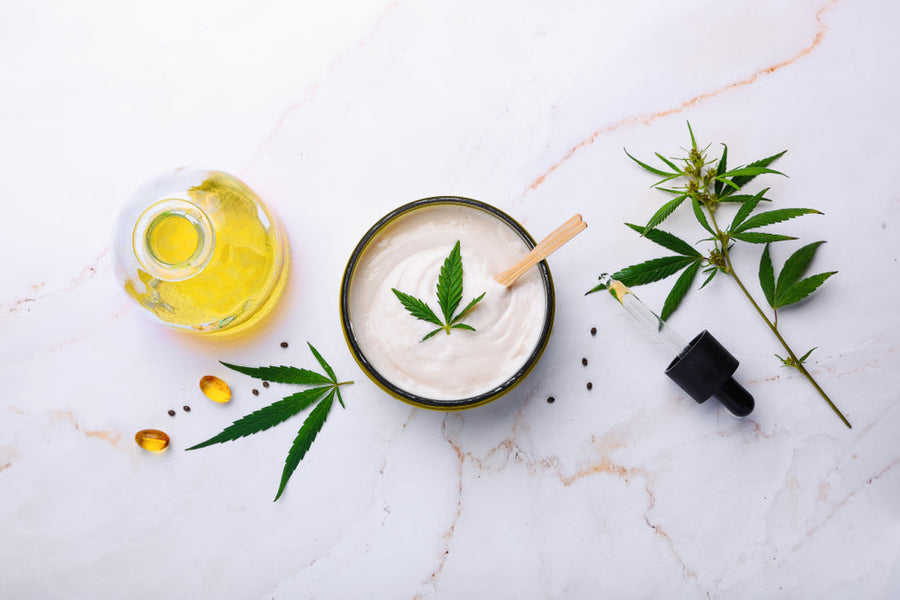 Hemp Leafs In Cup With Dropper